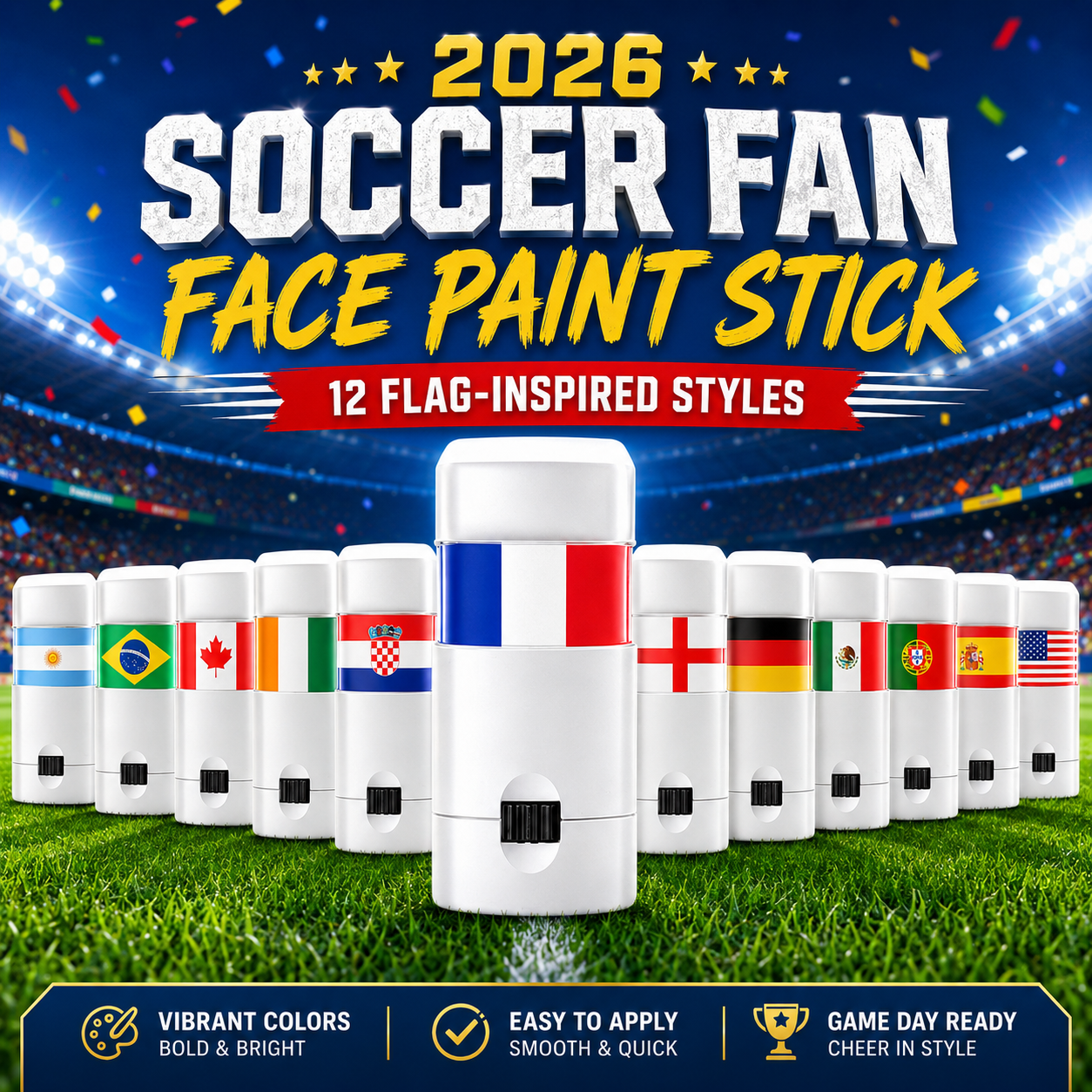 2026 Soccer Fan Face Paint Stick Show Your Team Spirit in Seconds ⚽🌍