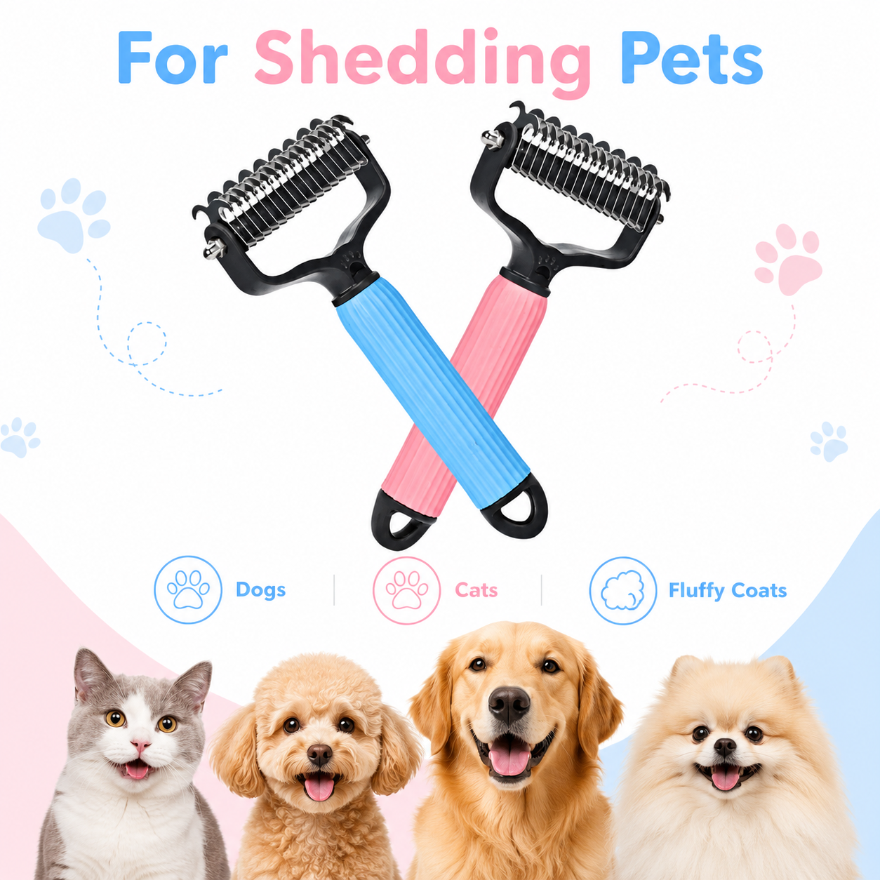 🐾 Universal Pet Detangling Comb for Shedding Pets