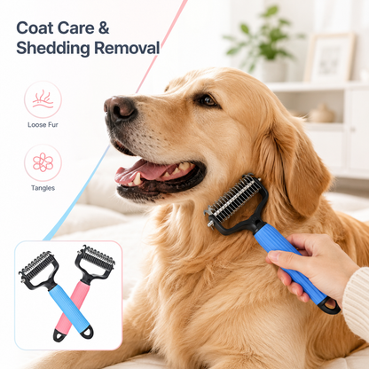 🐾 Universal Pet Detangling Comb for Shedding Pets