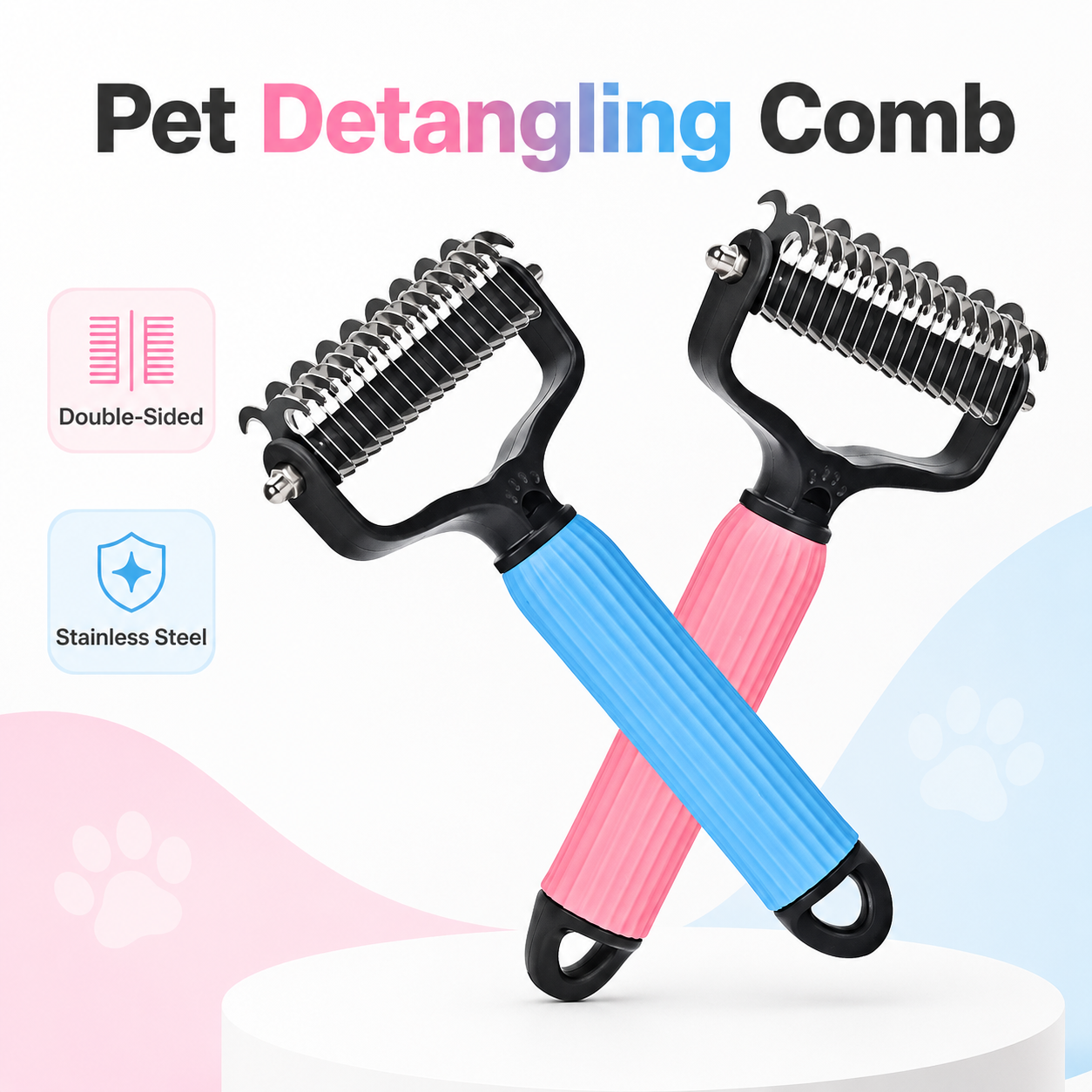 🐾 Universal Pet Detangling Comb for Shedding Pets