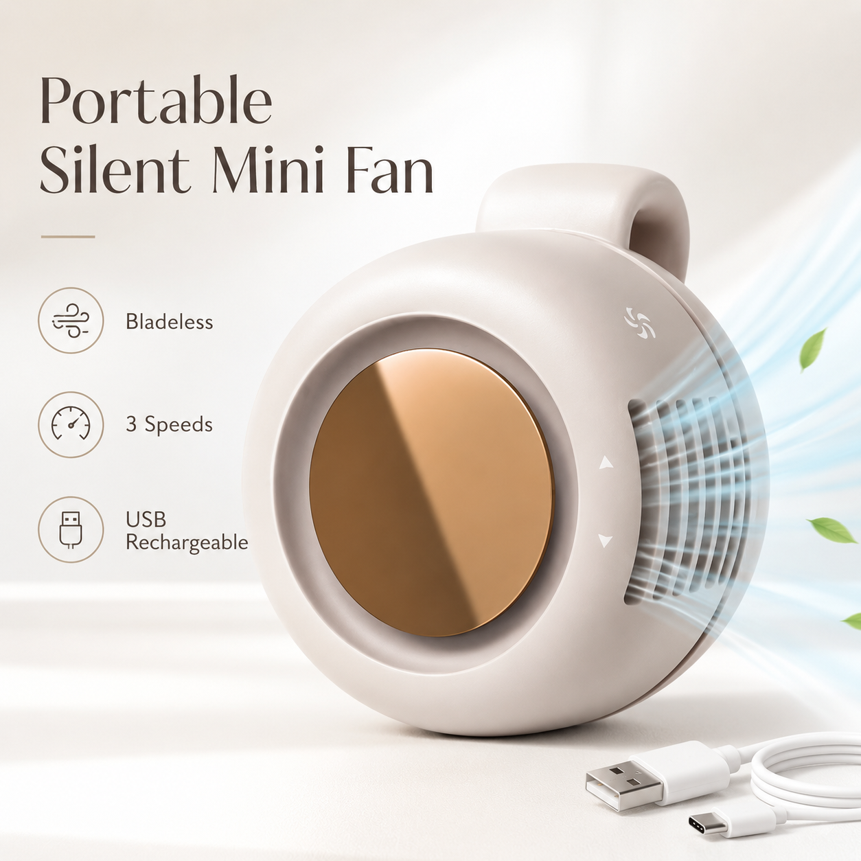 Westdeer Portable Silent Mini Bladeless Fan Stay Cool Anywhere, Anytime ❄️💨