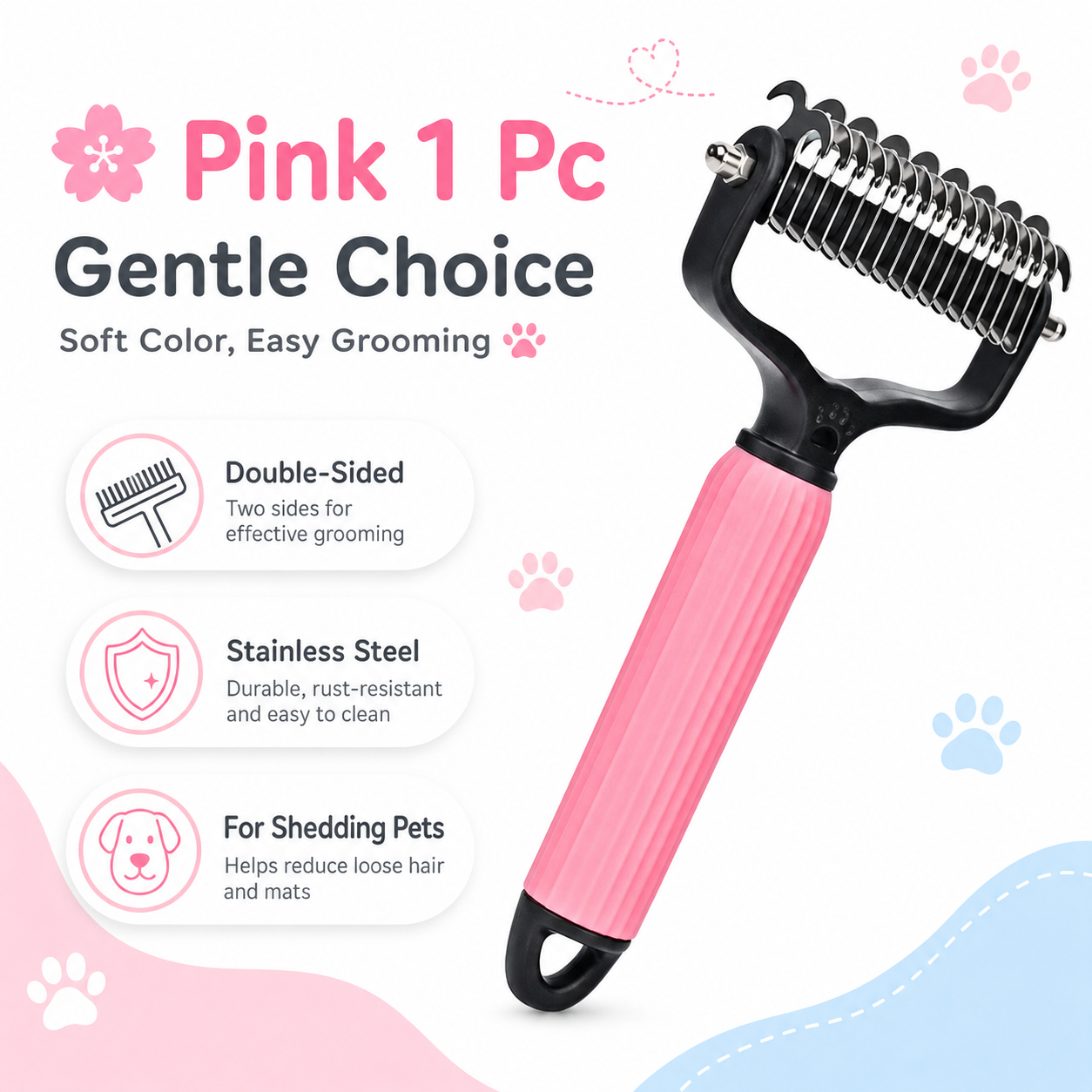 🐾 Universal Pet Detangling Comb for Shedding Pets